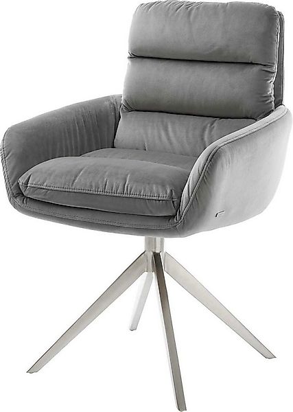 DELIFE Polsterstuhl Abelia-Flex, mit Armlehnen Kreuzgestell breit Edelstahl günstig online kaufen