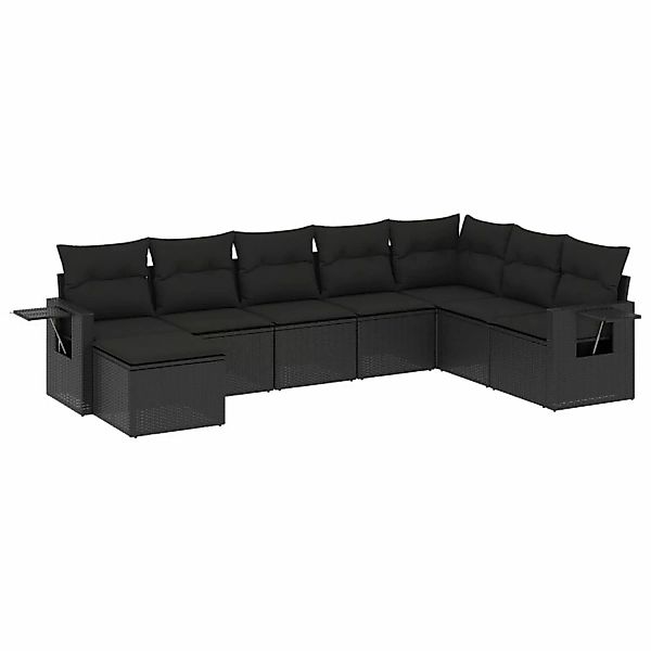 vidaXL 8-tlg Garten-Sofagarnitur mit Kissen Schwarz Poly Rattan Modell 198 günstig online kaufen