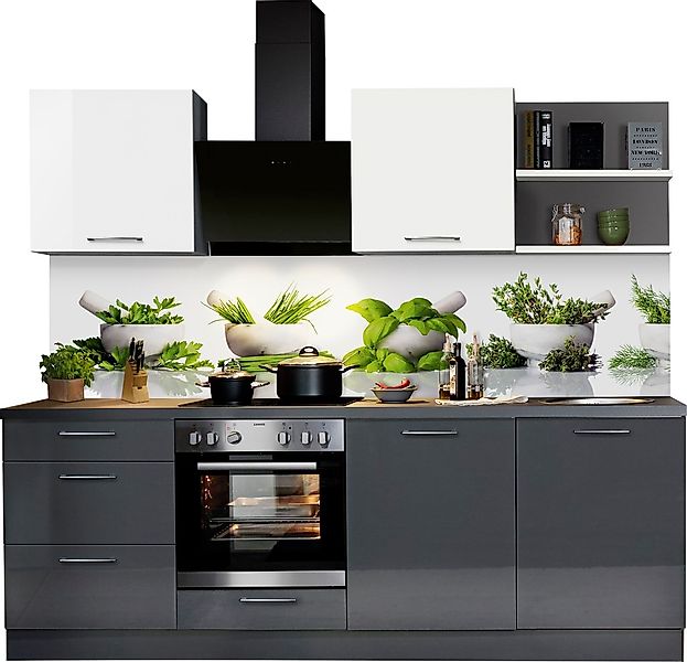 KOCHSTATION Küchenzeile ""KS-Jena", vormontiert, Breite 240 cm", mit Soft-C günstig online kaufen