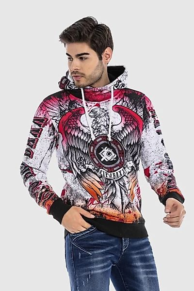 Cipo & Baxx Rundhalspullover "Sweatshirt", (1 tlg.), mit coolem Alloverprin günstig online kaufen