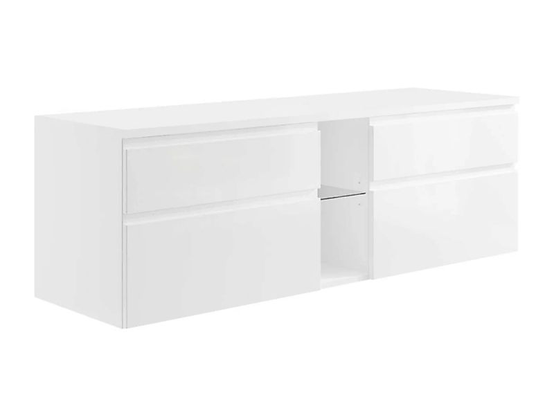 Waschbeckenunterschrank hängend - Weiß - 150 cm - MAGDALENA II günstig online kaufen