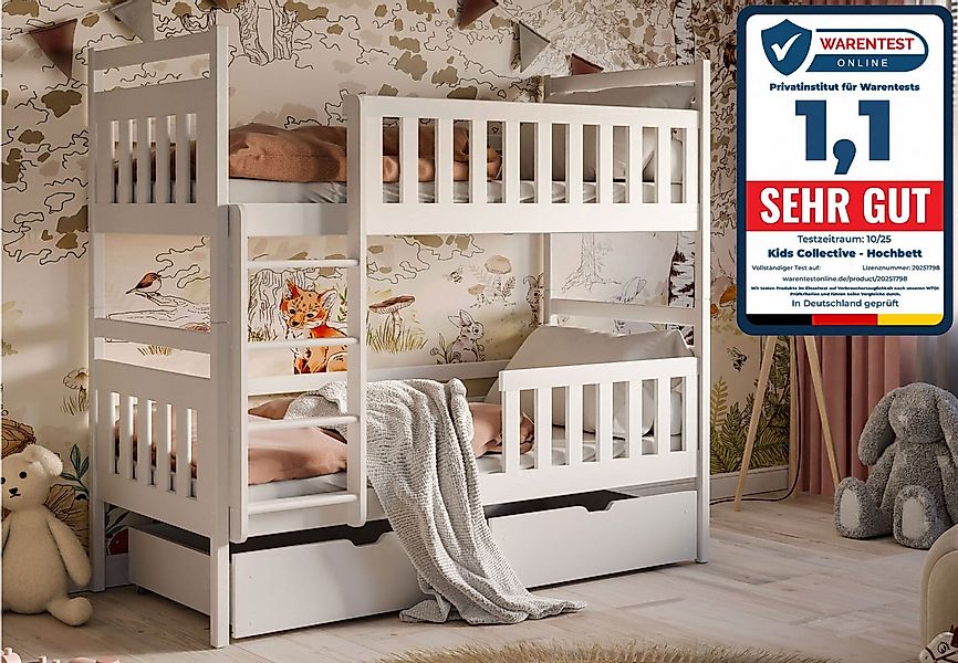 Kids Collective Hochbett 80x180, 90x200 cm mit 2 Schubladen Kinderbett mit günstig online kaufen
