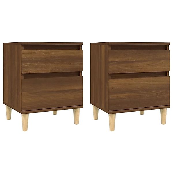 Vidaxl Nachttische 2 Stk. Braun Eichen-optik 40x35x50 Cm günstig online kaufen