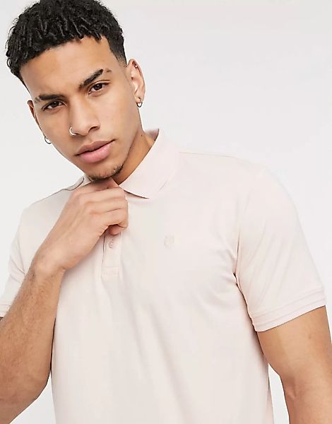 Jack & Jones Premium – Polohemd mit Wappenlogo auf der Brust in Rosa günstig online kaufen