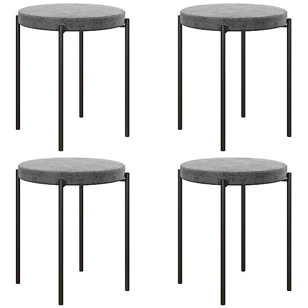 HOMCOM 4er-Set Hocker Metall günstig online kaufen