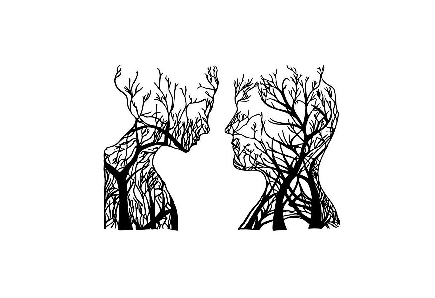 EYOKA Wanddekoobjekt Durchbrochenes 3D-Bild Baumköpfe, Openwork Tree Heads günstig online kaufen