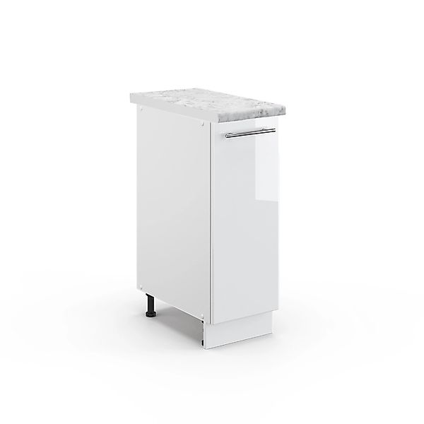 Vicco Midischrank Fame-Line Weiß Hochglanz/Weiß 30 x 82 cm ohne Arbeitsplat günstig online kaufen