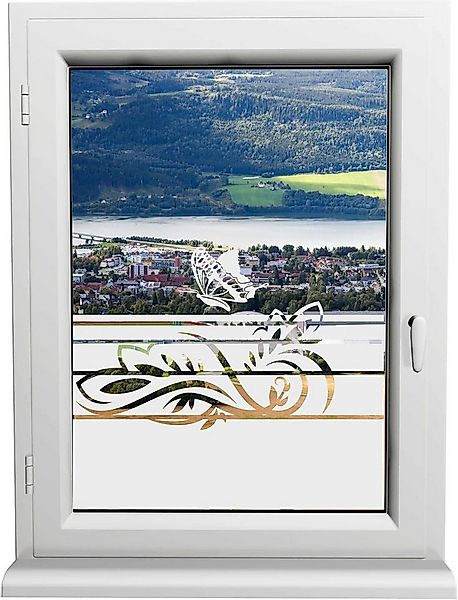 INDIGOS UG Fensterfolie Sichtschutzfolie Schmetterling – H50Line für Bad & günstig online kaufen