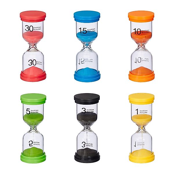 relaxdays Sanduhr 6er Set Sanduhren für günstig online kaufen