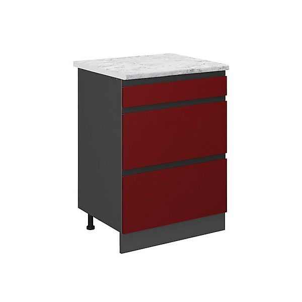 Vicco Schubladenschrank R-Line Schubladenschrank für die Küche Rot 60 cm AP günstig online kaufen