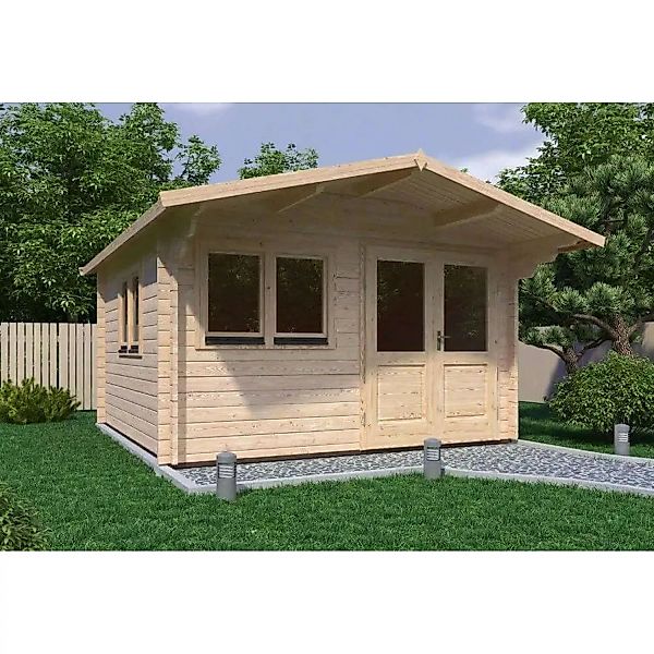 Alpholz Holz-Gartenhaus Linus Satteldach Unbehandelt 920 cm x 400 cm günstig online kaufen