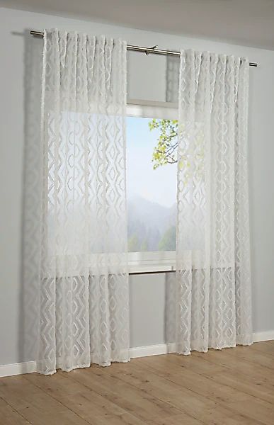 Sehlbach Gardine »Schal Scherli« Schlaufen 1 Stk. tlg. mit Gardinenband und günstig online kaufen