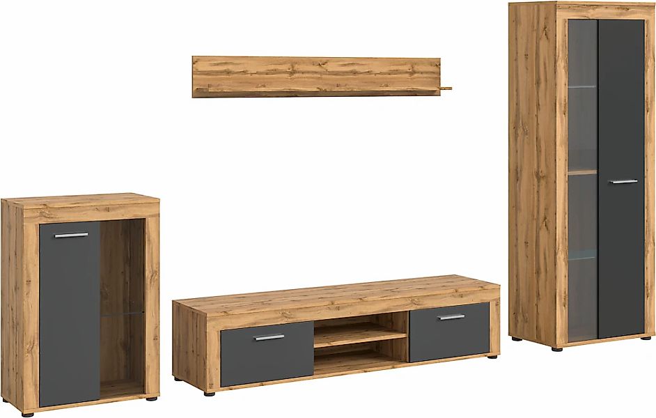 INOSIGN Wohnwand »Aosta, 4-tlg., best. aus: Vitrine, Lowboard, Wandboard & günstig online kaufen