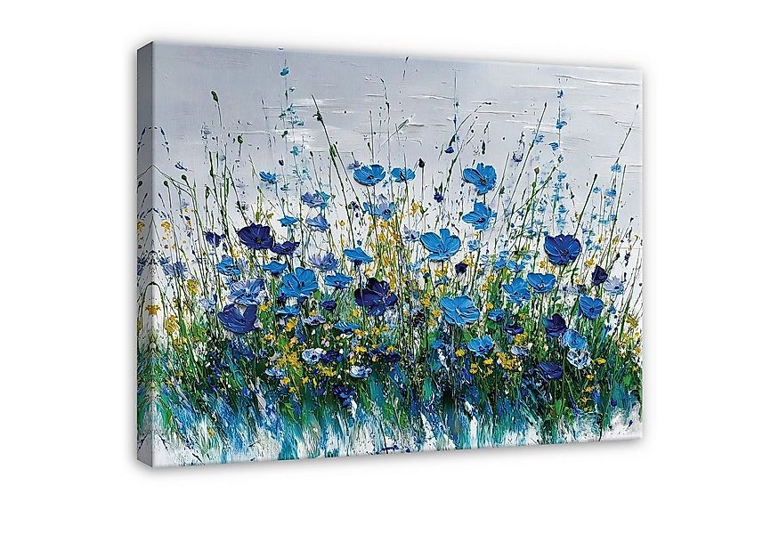 Wallarena Leinwandbild Blumen Zeichnung Grün Modern Wandbilder Wand Deko XX günstig online kaufen