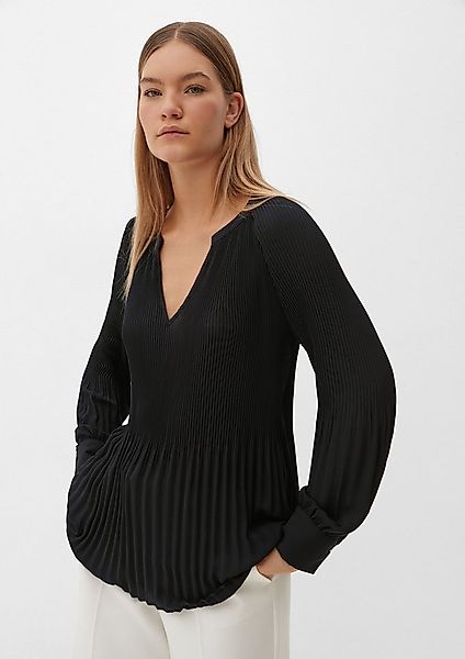 s.Oliver Langarmbluse Bluse Bluse mit Plissée-Struktur günstig online kaufen