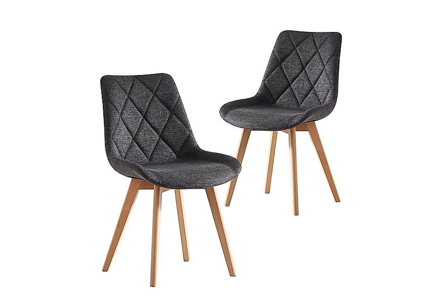 B&D home 4-Fußstuhl TANIA (2er Set, 2 St), Polster, Sitzschale, Holzbeine günstig online kaufen