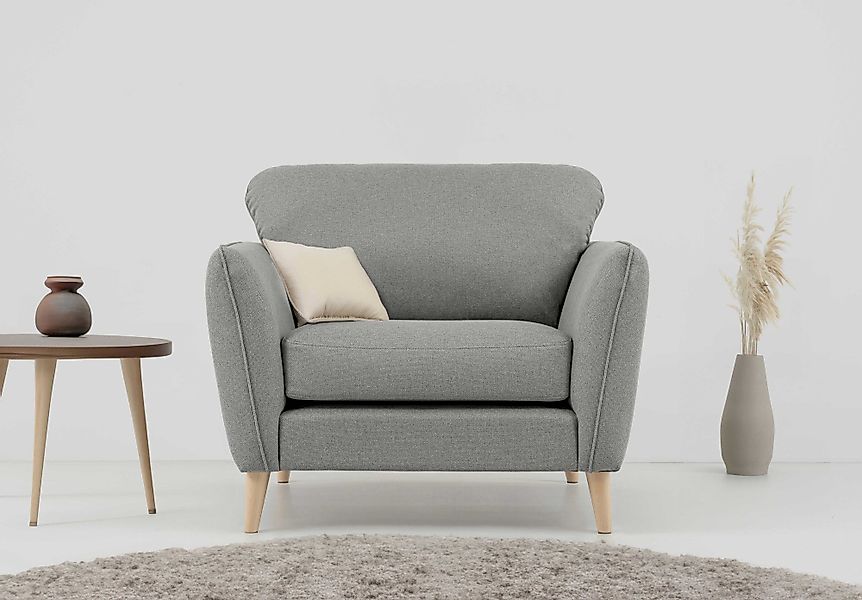 Home affaire Sessel MARSEILLE, Massivholzbeine Eiche, günstig online kaufen