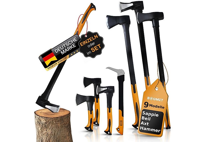 BOOMET Axt Forstaxt zum Holzhacken, (Beil 1000g / Axt 2200g / Spalthammer 3 günstig online kaufen