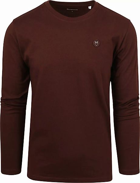 KnowledgeCotton Apparel Longsleeve T-shirt Bordeaux - Größe XL günstig online kaufen