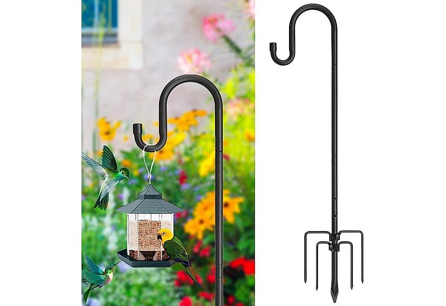 LuxusKollektion Vogelhaus Schäferhaken Schwarz 117cm Vogelfutterständer Sta günstig online kaufen