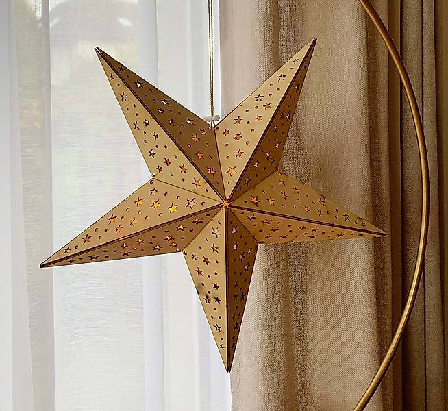 LED Holzstern Weihnachtsstern Sterne 3D Warmweiß Batterie Timer Fensterdeko günstig online kaufen