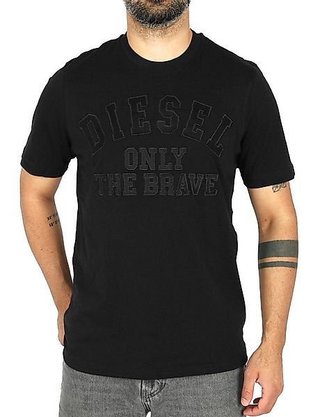 Diesel Rundhalsshirt aufgenähte Logo-Applikation - T-JUST 250216 günstig online kaufen