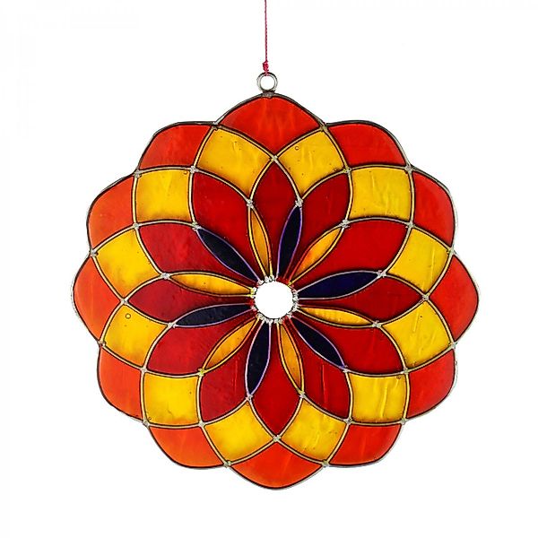 mitienda Fensterdekoration Fensterdeko Mandala, Fensterschmuck rot-gelb günstig online kaufen