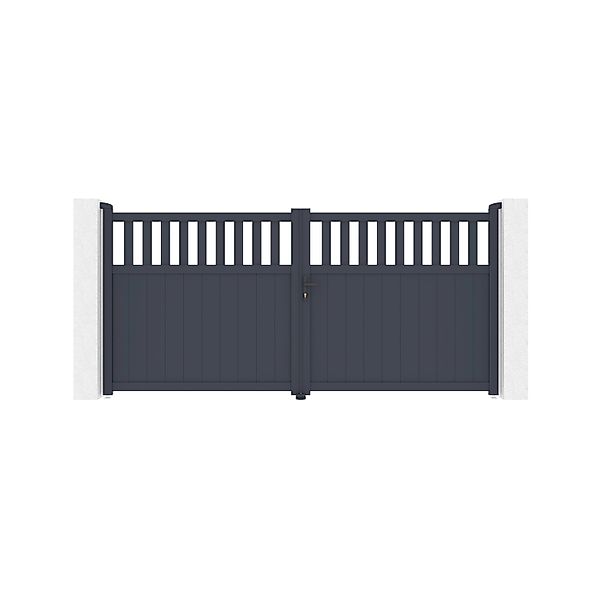 Casanoov Flügeltor Santis 340x160cm Aluminium Grau & Hicker B200 Motorisier günstig online kaufen