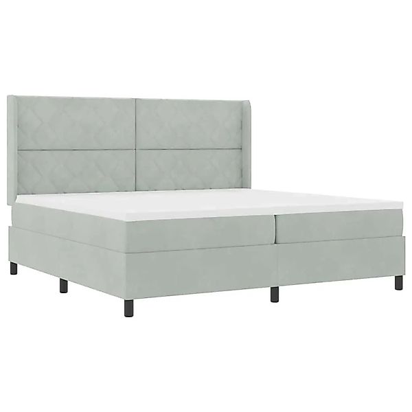 vidaXL Boxspringbett mit Kopfteil Hellgrau 200 x 200 cm Samt 3342080 günstig online kaufen