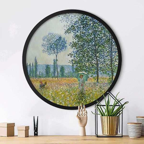 Rundes Gerahmtes Bild Claude Monet - Felder im Frühling günstig online kaufen