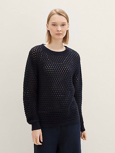 TOM TAILOR Denim Strickpullover Pullover mit Lochmuster günstig online kaufen