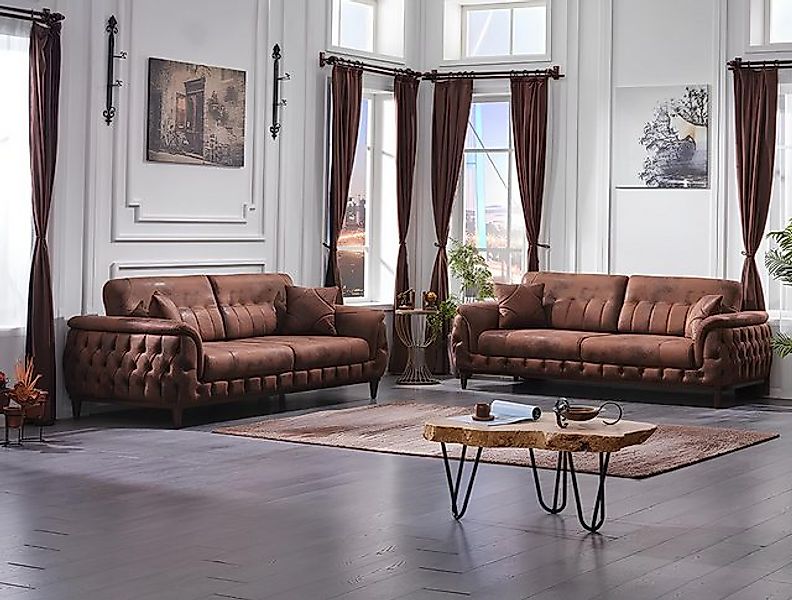 JVmoebel Sofa Sofagarnitur 2x Sofa Dreisitzer Couchen Wohnzimmer Modern Des günstig online kaufen