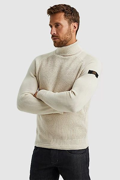 PME Legend Knitted Rollkragenpullover Ecru - Größe 3XL günstig online kaufen