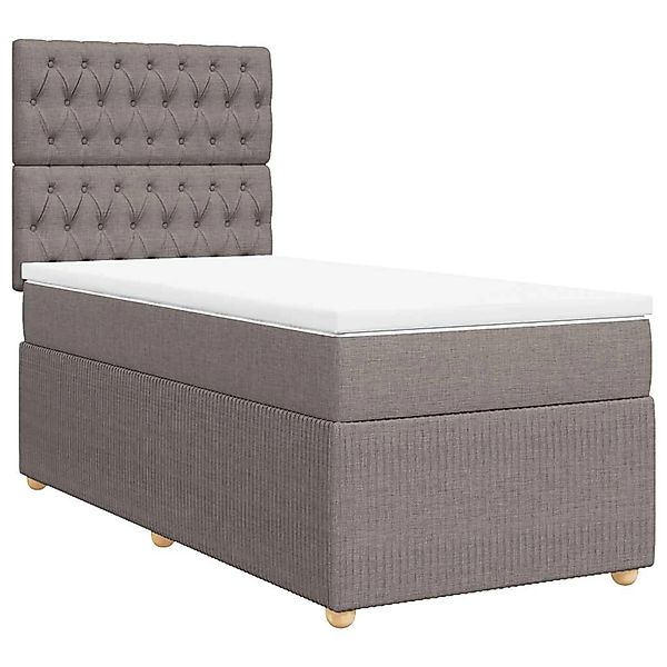 vidaXL Boxspringbett mit Matratze Taupe 90x200 cm Stoff 3291950 günstig online kaufen