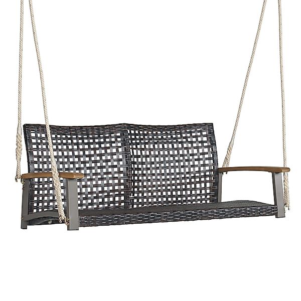 COSTWAY Hollywoodschaukel, 2-Sitzer, Gartenbank hängend, Rattan, günstig online kaufen