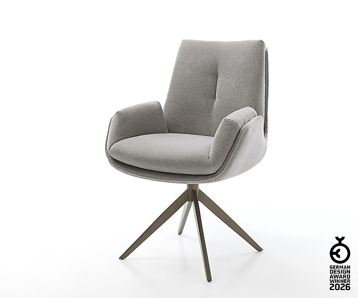 Drehstuhl Clea-Flex Strukturstoff Soft Grau Kreuzgestell breit Effektfinish günstig online kaufen