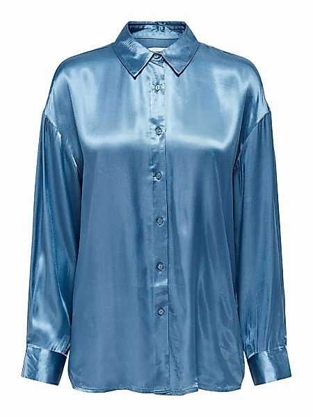 ONLY Satin Hemd Damen Blau günstig online kaufen