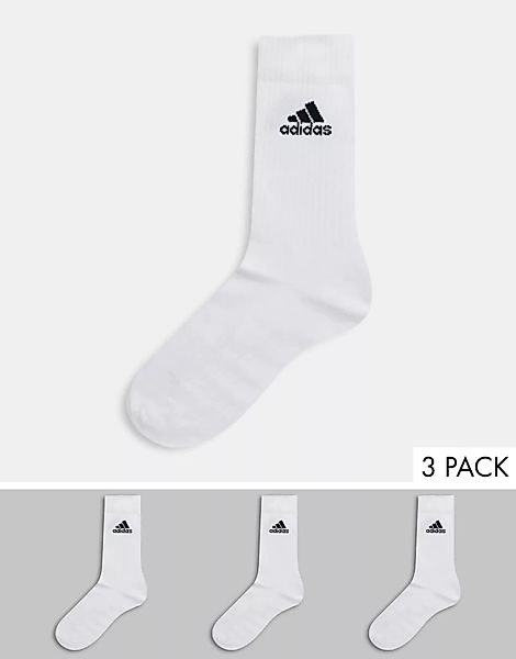 Adidas Badminton Cushion Crew Socken 3 Paare EU 40-42 White / White / Black günstig online kaufen