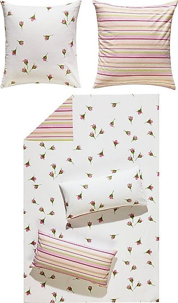 REDBEST Bettwäsche Wendebettwäsche, Biber, Flanell Blumen günstig online kaufen