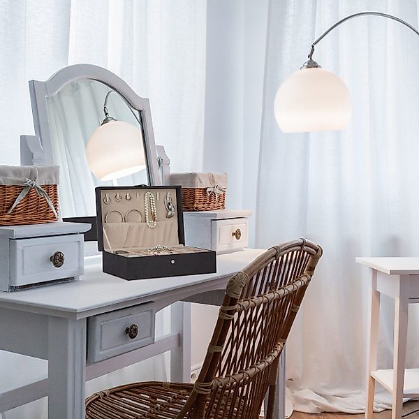 relaxdays Schmuckkasten Schmuckkästchen in Lederoptik, Schwarz günstig online kaufen