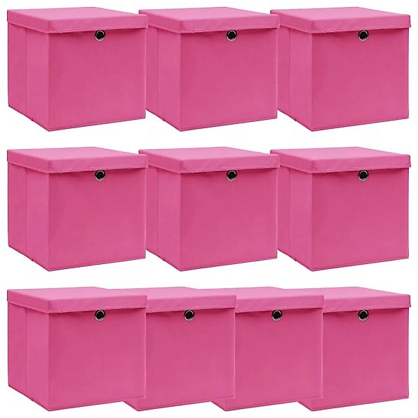 Aufbewahrungsboxen Mit Deckel 10 Stk. Rosa 32×32×32cm Stoff günstig online kaufen
