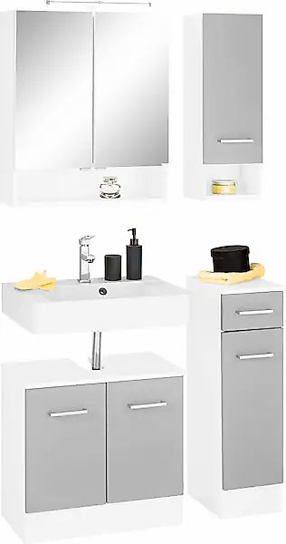 welltime Badmöbel-Set »Ribera« 4 Stk. tlg. Spiegelschrank, Waschplatz, Häng günstig online kaufen