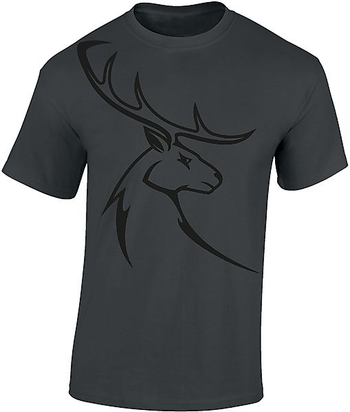 Baddery Print-Shirt "Hirschbock" - Jäger T-Shirt günstig online kaufen