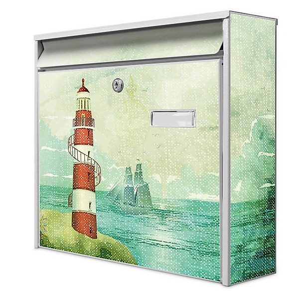 Banjado Briefkasten Weiß 36.2x32.2x10cm Groß / Inkl. Montagematerial & 2 Sc günstig online kaufen