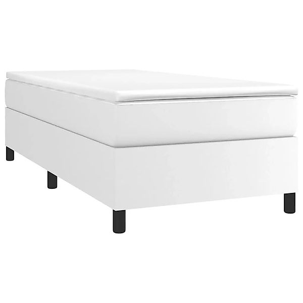 vidaXL Boxspringbett mit Matratze Weiß 90x200 cm Kunstleder 3144585 günstig online kaufen