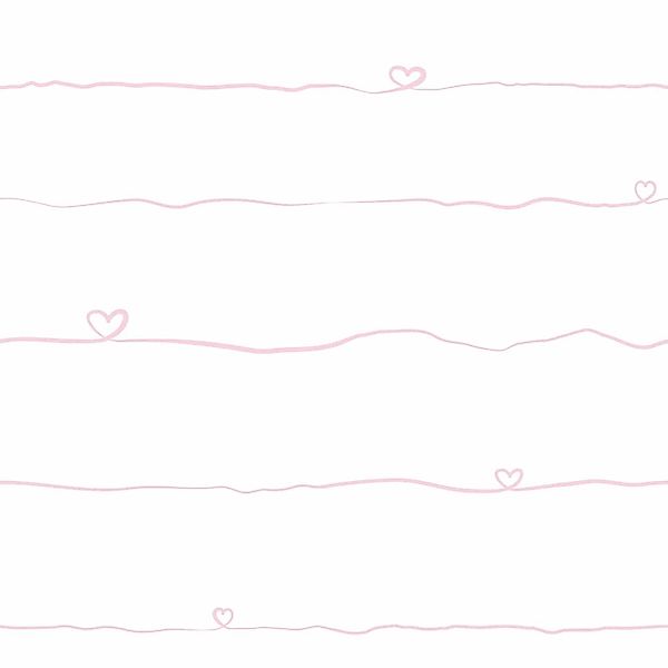 Bricoflor Baby Tapete mit Herzen Kinderzimmer Tapete aus Vlies mit Horizont günstig online kaufen