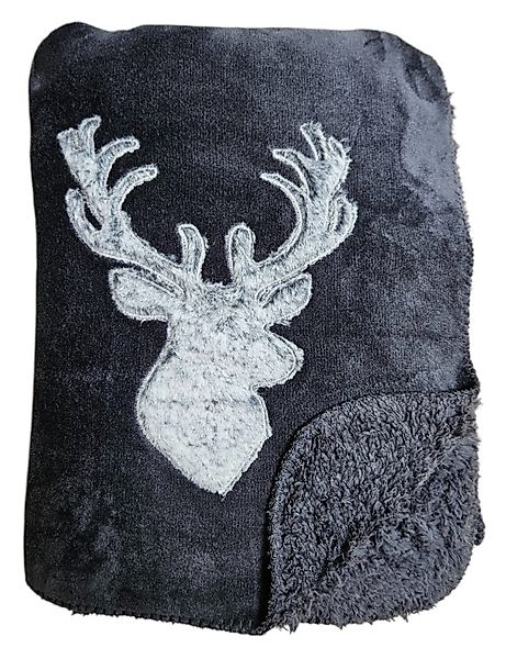 Wohndecke Decke Kuscheldecke Tagesdecke Hirsch Winter günstig online kaufen