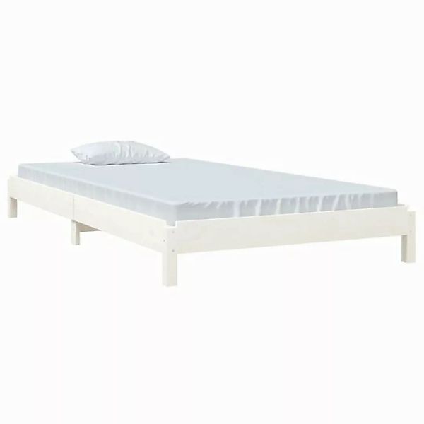 furnicato Bett Stapelbett Weiß 80x200 cm Massivholz Kiefer (1-tlg) günstig online kaufen