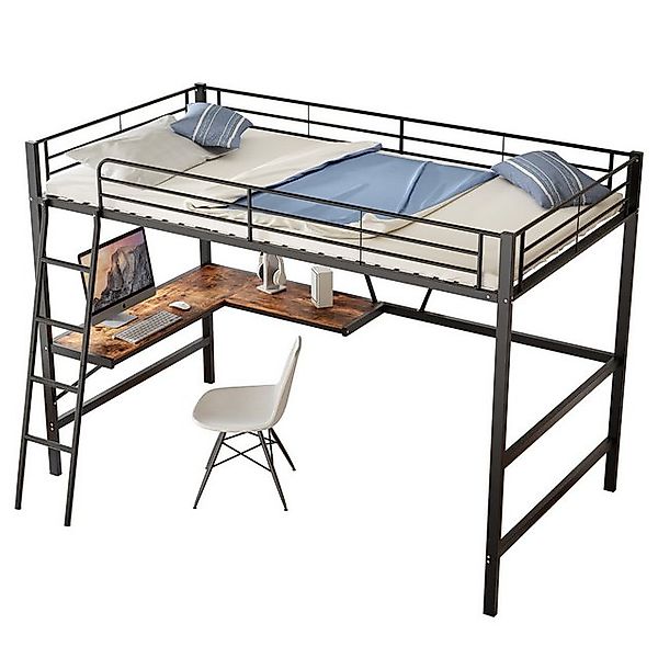 Gotagee Hochbett Eisenbett mit Schreibtisch Metallbett Jugendbett Kinderbet günstig online kaufen