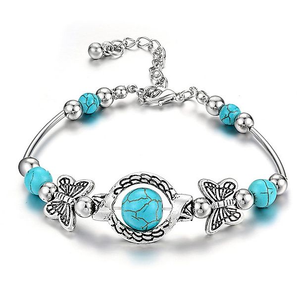 KARMA Armband Damenarmband Boho Altsilber Türkis günstig online kaufen